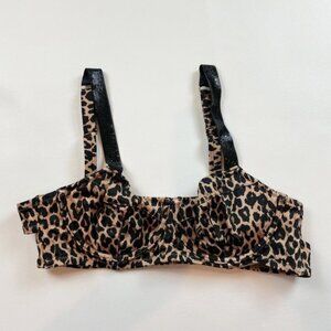 NWOT Victoria's Secret Swim Top 38B Wicked Leopard Shine Straps B1219